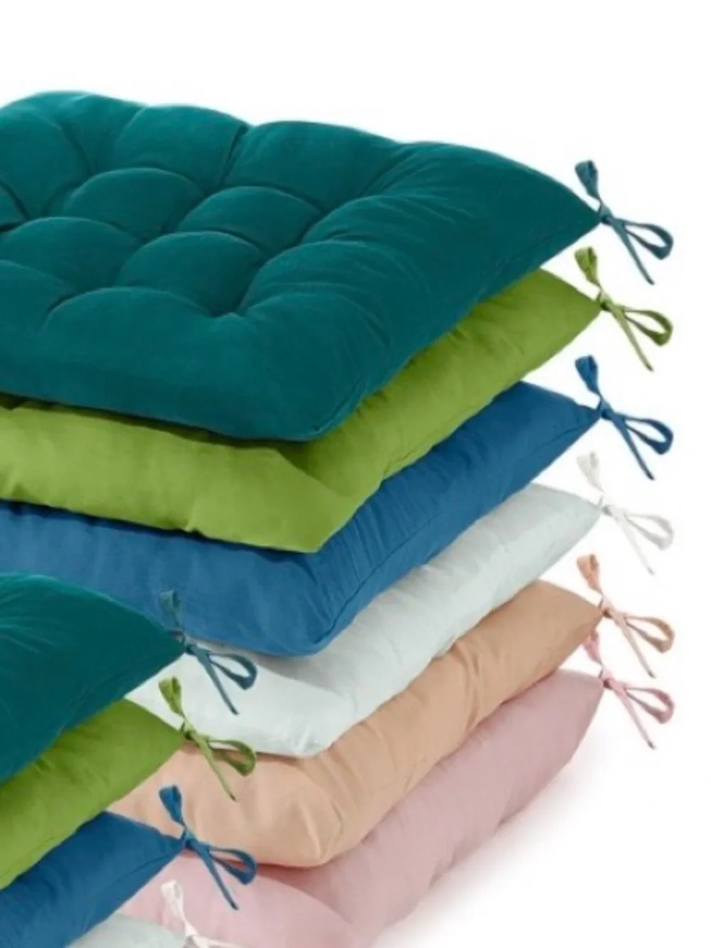 Tufted Cushions with Ties SQUARE 15.7x15.7x4” (12-pack)